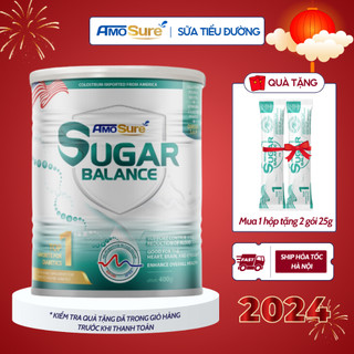 Sữa bột dinh dưỡng Amosure Sugar Balance sử dụng đường ăn kiêng giảm nguy cơ mắc bệnh tiểu đường, thay thế bữa ăn phụ