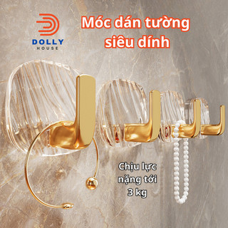 Móc Dán Tường Siêu Dính Chống Thấm Nước Chịu Lực Lên Đến 3 kg, Móc Treo Đồ Nhà Tắm, Nhà Bếp, Phòng Ngủ Dolly House