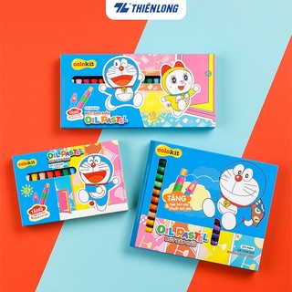 Bút sáp dầu màu Pastel Thiên Long Colokit Doraemon 12/18/24 màu OP-C07/DO,OP-C08/DO,OP-C09/DO, tặng kẹp chống bẩn, chuốt