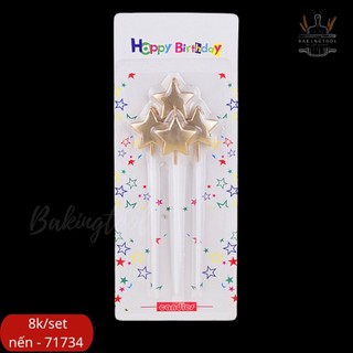 Sp071734 	set 4 nến sao màu vàng đồng