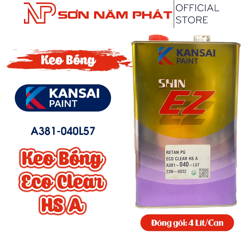 Keo Bóng 2K Ô Tô HS Clear A Mã A381-040L57 Thương Hiệu Kansai Paint