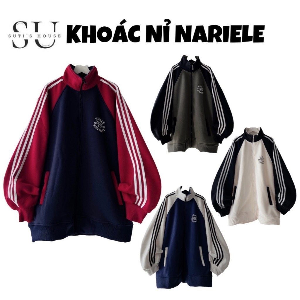 Hoodie Zip - Áo Khoác Nỉ Khóa Kéo Form Rộng Unisex In Chữ NARIELE Chất Nỉ Nam Nữ Mặc Được