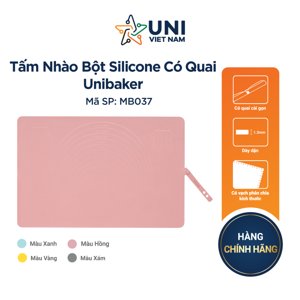 Thảm nhào bột Silicon Unibaker MB037