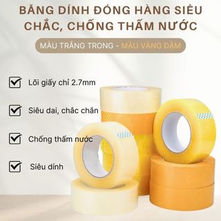 (SẴN) Băng Dính Đóng Hàng Siêu Chắc Chắn, Lõi Giấy Mỏng Chỉ 2,7mm