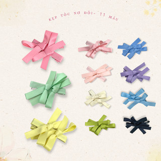 Sumire store kẹp tóc ke-024 nhỏ nơ đôi - 11 màu
