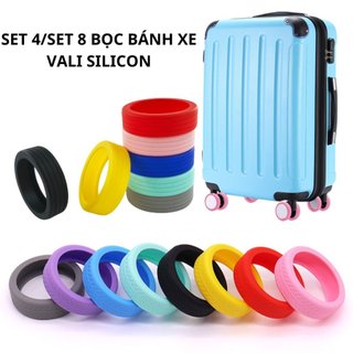 Bọc bánh xe vali hành lý bằng silicon giảm tiếng ồn chống mòn tiện dụng