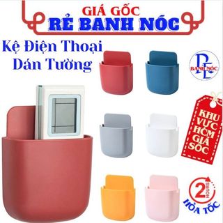 Kệ Điện Thoại Dán Tường Để Remote, Cắm Bút Có Khe Cắm Sạc Tiện Lợi - Giá Đỡ Dán Tường Để Điện Thoại - Kệ Dán Tường Để Đồ