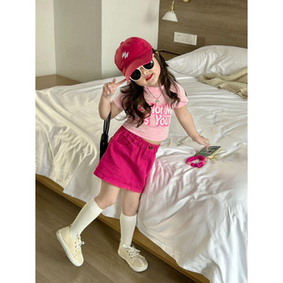 Set áo thun chân váy đơn giản điệu đà cho bé gái