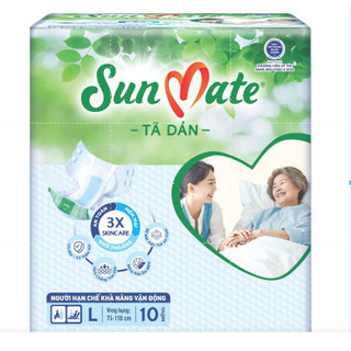 ( Tặng 1 gói khăn ướt  ) Combo 5 tã dán Sunmate M10/ M-L10/L-XL10
