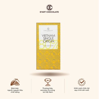 Thanh Socola Việt Nam Single Origin 80% Cacao D'art Chocolate - Dark Chocolate 80g