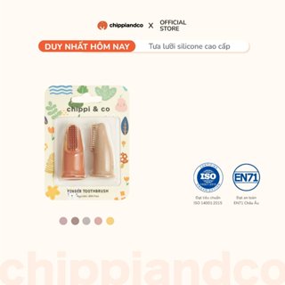 Bàn chải xỏ ngón tưa lưỡu silicone cao cấp CHIPPIANDCO vệ sinh nướu lưỡi DuoFit, Bộ 2 chiếc nhiều màu