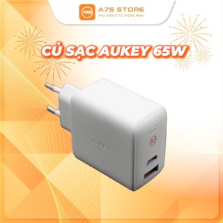 Củ sạc nhanh 65w aukey 2 cổng chính hãng, sạc nhanh pd 3.0 cho laptop