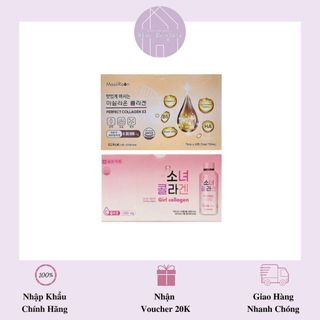  Girl Collagen + Perfect Collagen X3 Masilrao - Nước Uống Bổ Sung Collagen - Full Hộp 