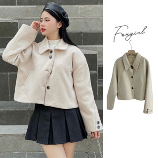 Áo khoác dạ tiêu Forgirl áo dạ nữ chất liệu dạ ép dáng croptop cổ bẻ T024