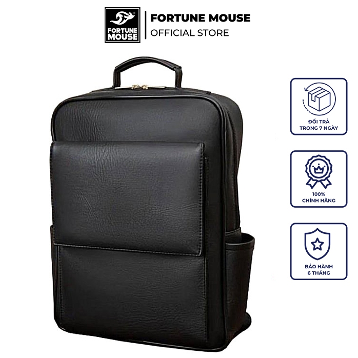 Balo laptop da PU cao cấp chống nước Fortune Mouse A25