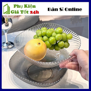 Khay đĩa nhựa trong suốt đựng trái cây hoa quả. diêu bền trang trọng, đĩa trái cây phòng khách, văn phòng , bàn cà phê