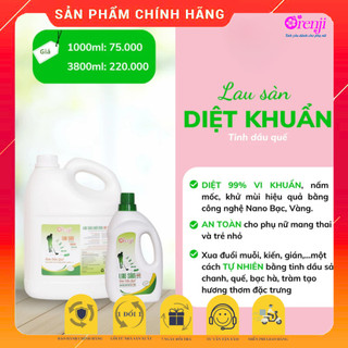 Nước lau sàn diệt khuẩn công nghệ nano, tinh dầu quế đuổi côn trùng Orenji 3,8L