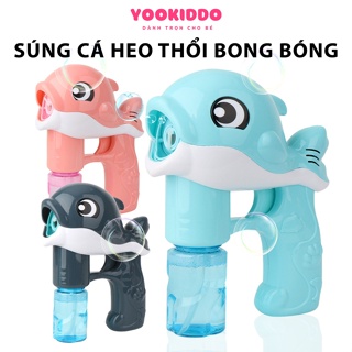 Cá heo thổi bong bóng CÓ ĐÈN - CÓ NHẠC Súng đồ chơi bắn bong bóng xà phòng