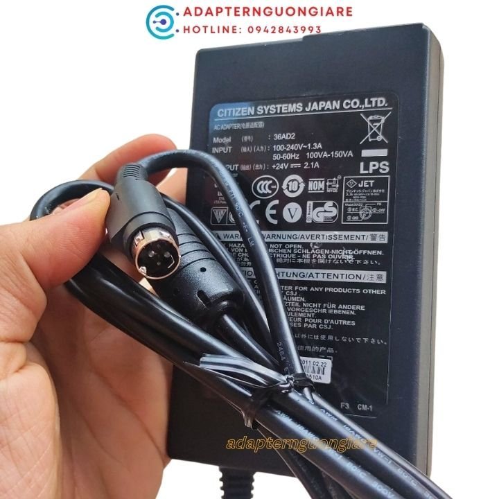 Dây nguồn máy in kpos zy307 ZY309 24V 2.5A hàng chất lượng cao