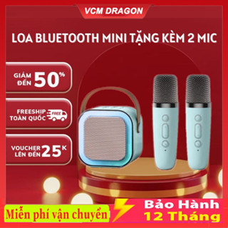 Loa Bluetooth Karaoke Mini K12 kèm mic không dây công suất 10W Thiết kế đèn lồng thời trang mới dễ dàng mang theo