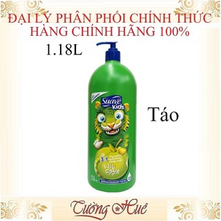 Sữa Tắm Gội Xả Cho Bé Suave Kids 3in1 Silly Apple - táo xanh - 1.18L