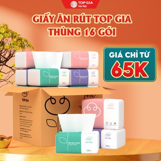 Giấy ăn dạng rút Top Gia, khăn giấy bột gỗ combo 30 gói giấy gấu trúc không chất tẩy trắng 300 tờ 3 lớp