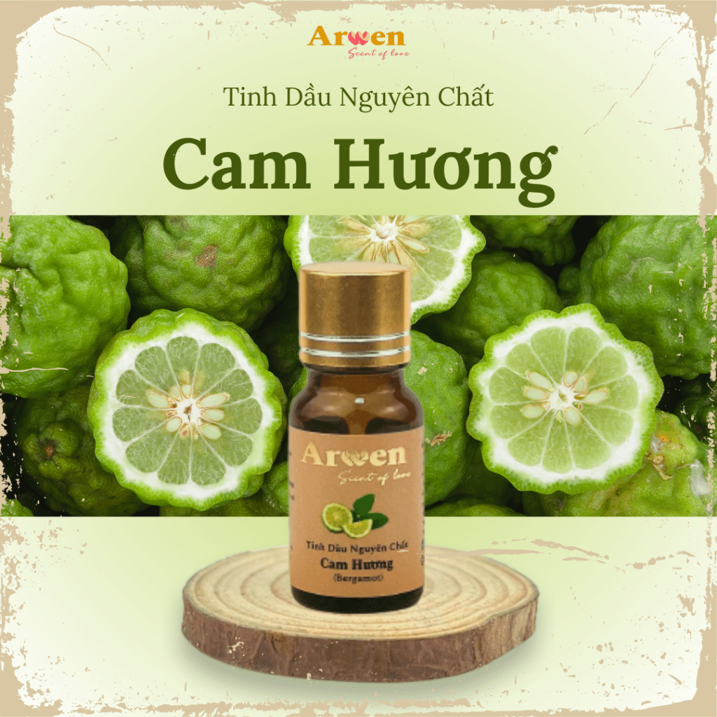 Tinh dầu cam thơm phòng đuổi muỗi Arwen, dòng Cam Hương - Bergamot nguyên chất thiên nhiên, dễ chịu.