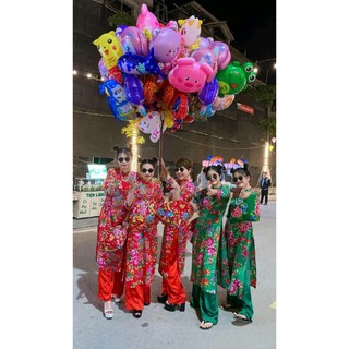 Áo dài tết, áo dài chăn công, áo dài con công, áo dài việt nam