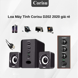 Loa Máy Tính Corisu D202 2020 giá rẻ âm thanh sống động loa cho laptop, máy bàn PC - Giá tốt chỉ hôm nay