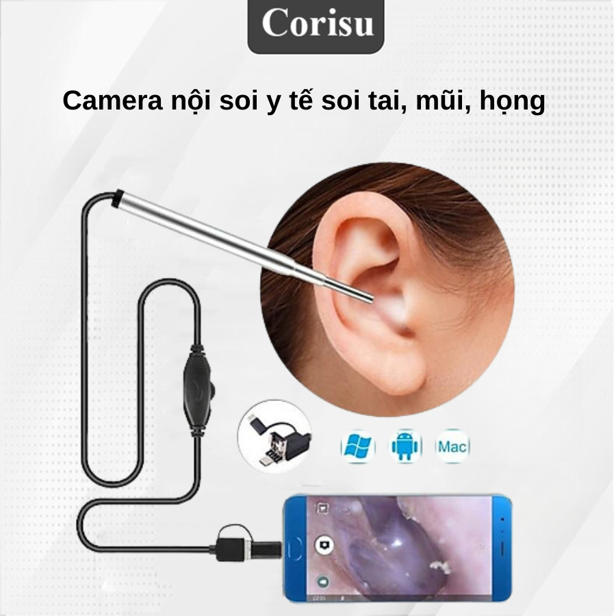 Camera nội soi y tế nội soi tai, mũi, họng lấy ráy tai HD Visual Earwas Clean Tool - Giá tốt chỉ hôm nay