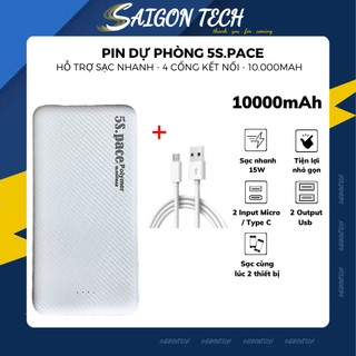 Sạc Dự Phòng 10000mAh Pin Dự Phòng 5s Pace 🔥Zin🔥 Hàng Việt Nam Bảo Hành 12 Tháng