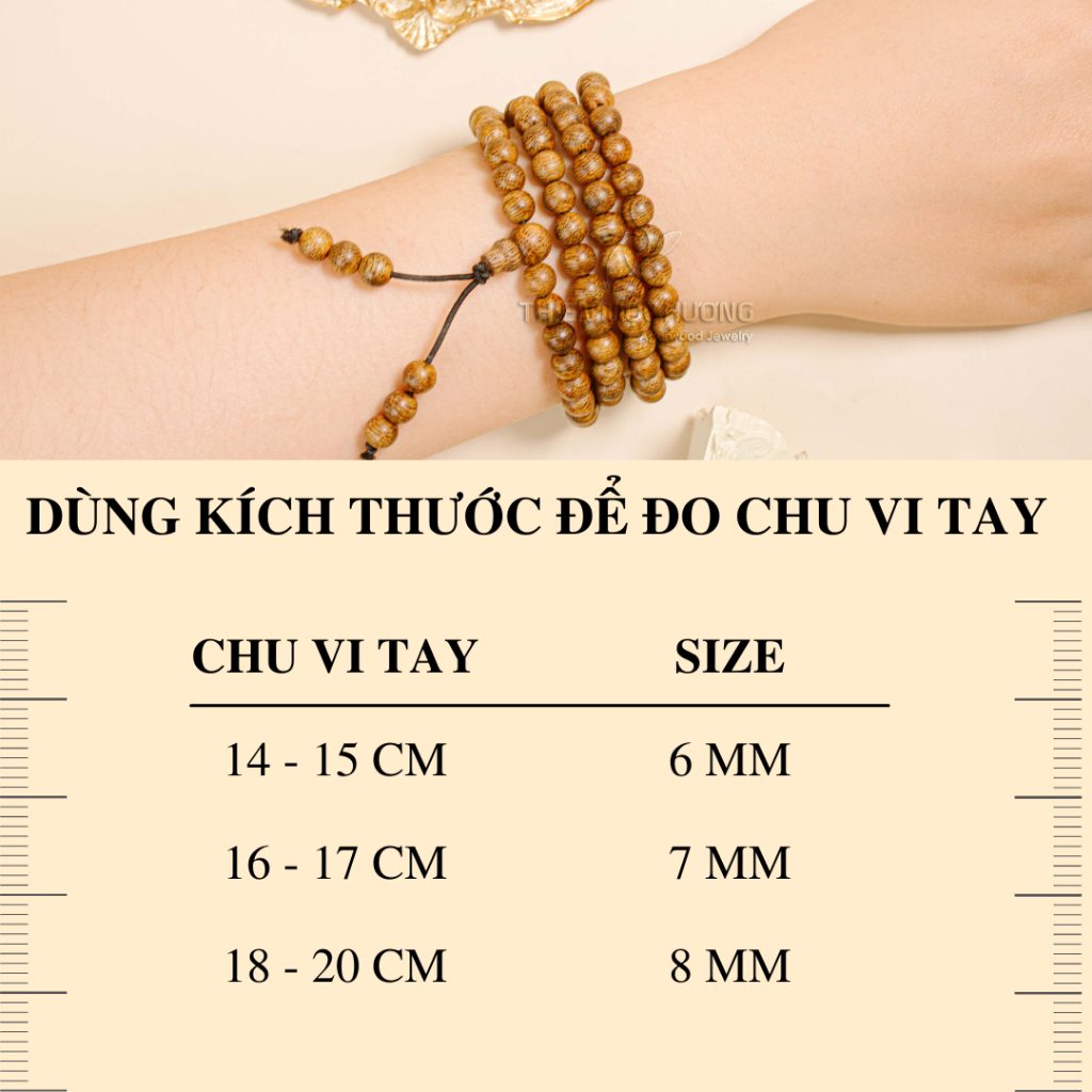 [CHÍNH HÃNG] Vòng tay trầm hương chuỗi tràng 108 hạt - Thiên Mộc Hương - An yên, đoạn trừ 108 phiền não - thơm dịu nhẹ