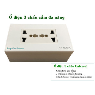 Nhân, module, ổ cắm điện 3 chấu đa năng lắp mặt Panasonic