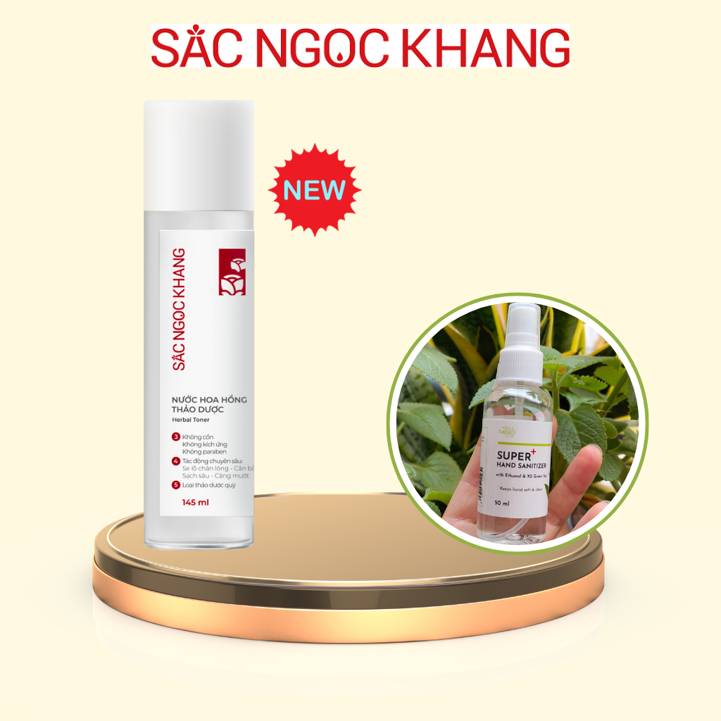 Nước Hoa Hồng Sắc Ngọc Khang 145ml chiết xuất từ 5 loại thảo dược thiên nhiên giúp làm cân bằng da, se khít lỗ chân lông