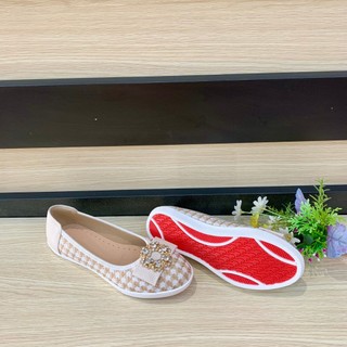 Giày búp bê pabno pn17013, giày búp bê nữ hàng hiệu khóa nơ, giày búp bê nữ hàn quốc đế cao 1cm