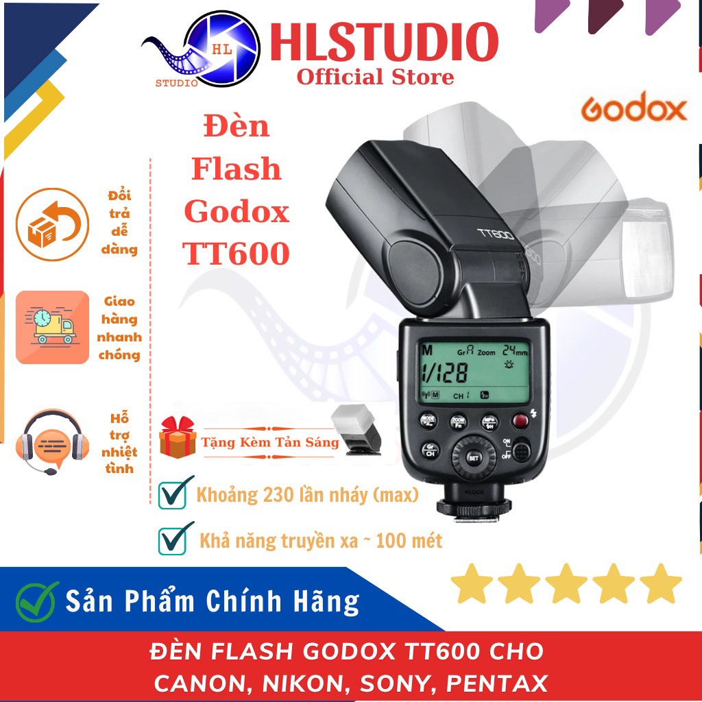 Đèn Flash Godox TT600, TT685II cho Canon, Nikon, Sony, Fuji, Pentax -