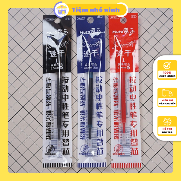 (MỰC XANH - ĐEN) Ngòi bút gel MURA Smooth 1011 thay thế được cho bút Mura Domi Lopet Inmorning