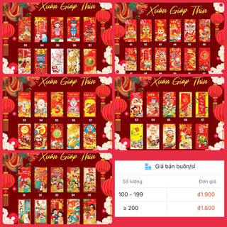Tệp 6 cái Lì xì giấy Couche in đẹp chúc mừng năm mới