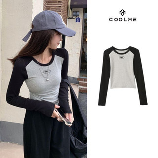 Áo thun tay dài ôm body nữ Coolme, áo croptop dài tay nữ chất thun cotton kiểu Hàn Quốc