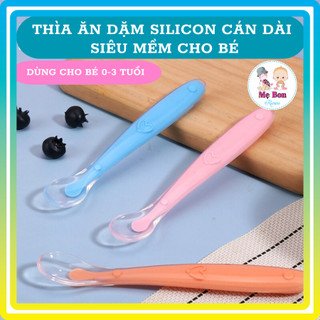  Thìa ăn dặm Silicon cán dài siêu mềm an toàn cho bé mã đẹp 