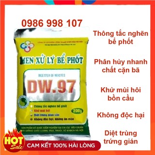 Men Xử Lý Bể Phốt DW - Thông Tắc, Phân Hủy Cặn Bã, Khử Mùi Hôi Bồn Cầu 200g