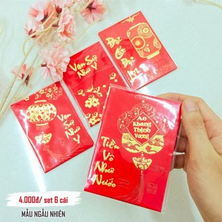 Set 6 bao lì xì ngày Tết nhiều mẫu nhiều màu XẢ KHO