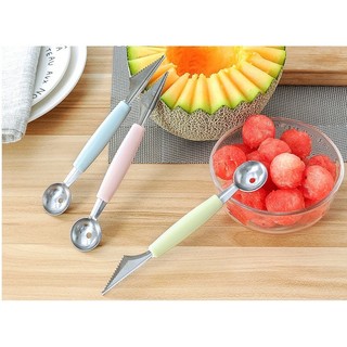 🍇🍇🍇 dụng cụ gọt tỉa hoa quả 2 đầu, muỗng múc trái cây