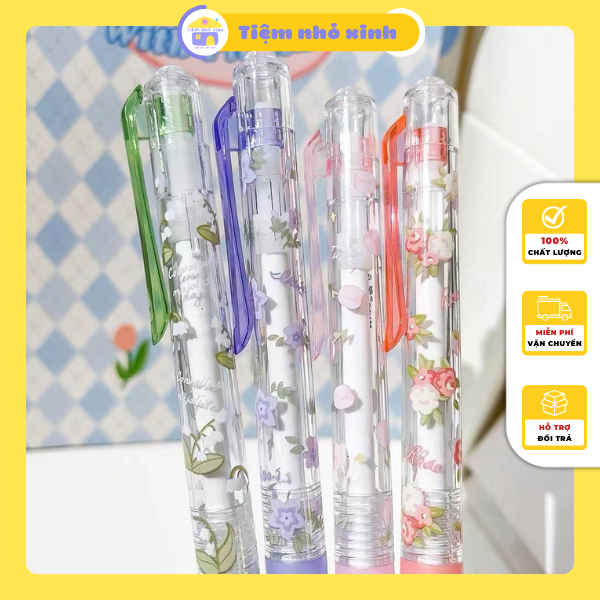 Set 4 bút MURA 8142 Rose mực đen ngòi 0.5 có đệm tay