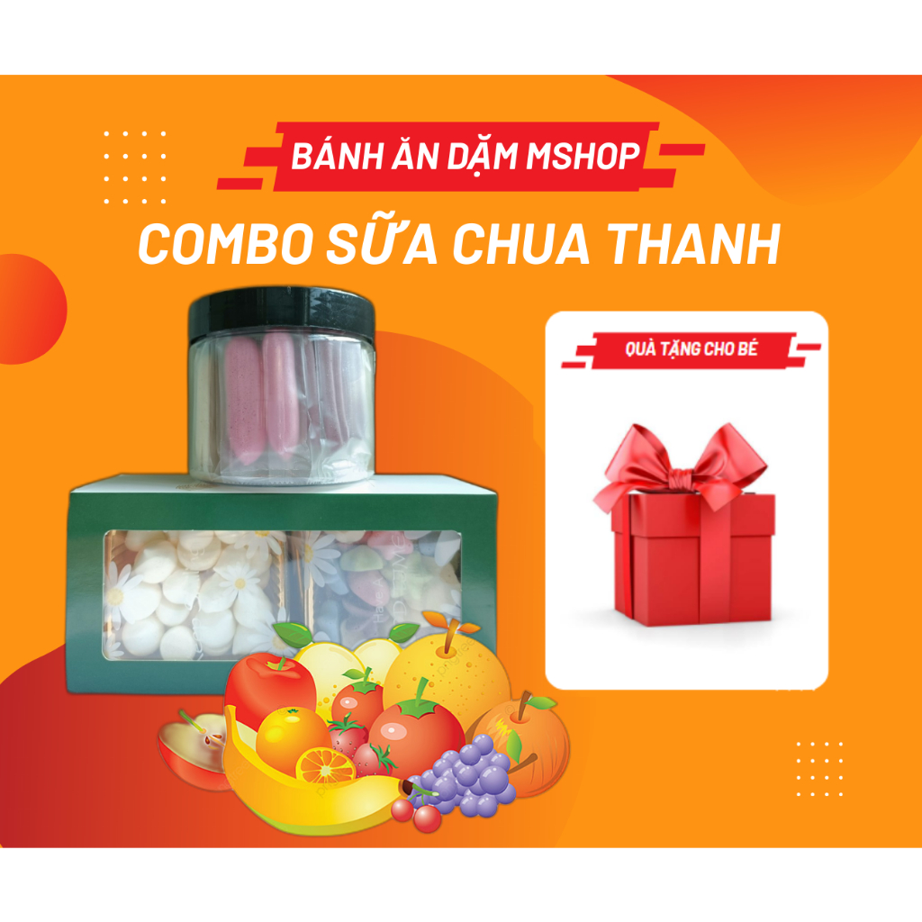 [Có quà] COMBO SỮA CHUA THANH DÀI - Bánh ăn dặm handmade Mshop dành cho bé từ 5-6m+