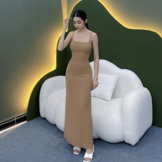 Váy body tăm co giãn, đầm dài midi ôm dáng tôn eo Madela