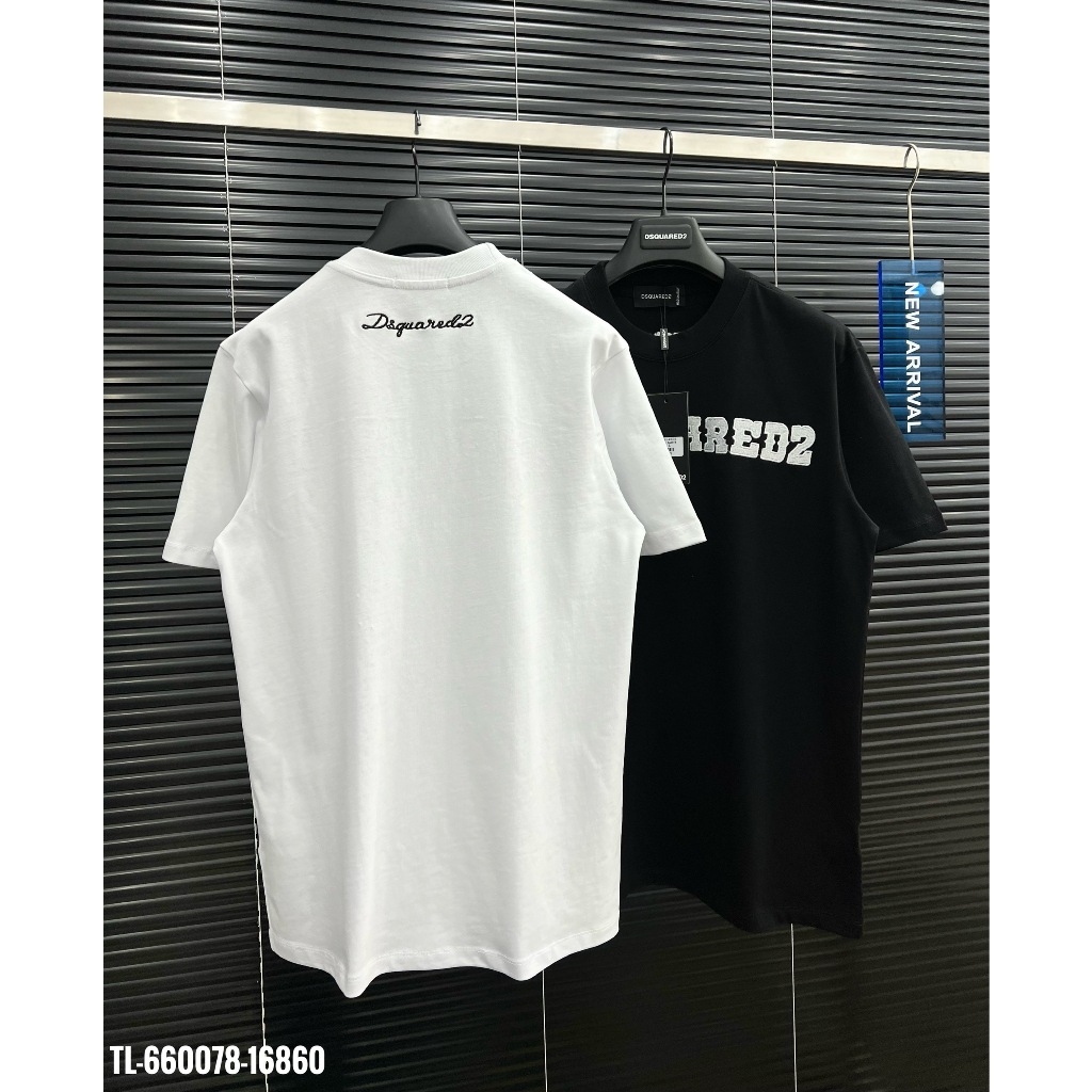 🔥Hot🔥Áo thun DSQUARED2 trơn thêu chữ thiết kế hot trend Nam nữ New 2024