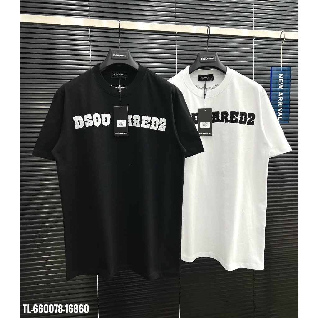 🔥Hot🔥Áo thun DSQUARED2 trơn thêu chữ thiết kế hot trend Nam nữ New 2024