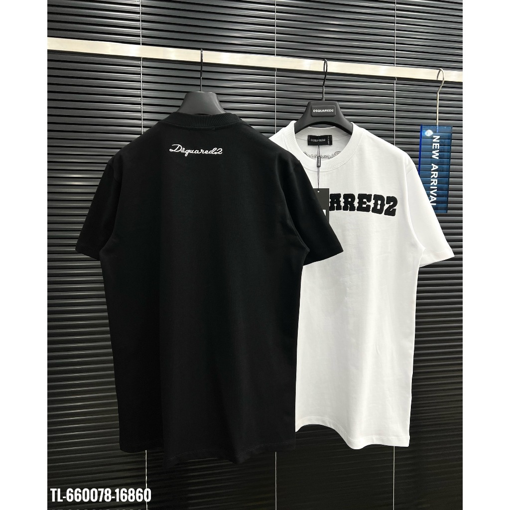 🔥Hot🔥Áo thun DSQUARED2 trơn thêu chữ thiết kế hot trend Nam nữ New 2024