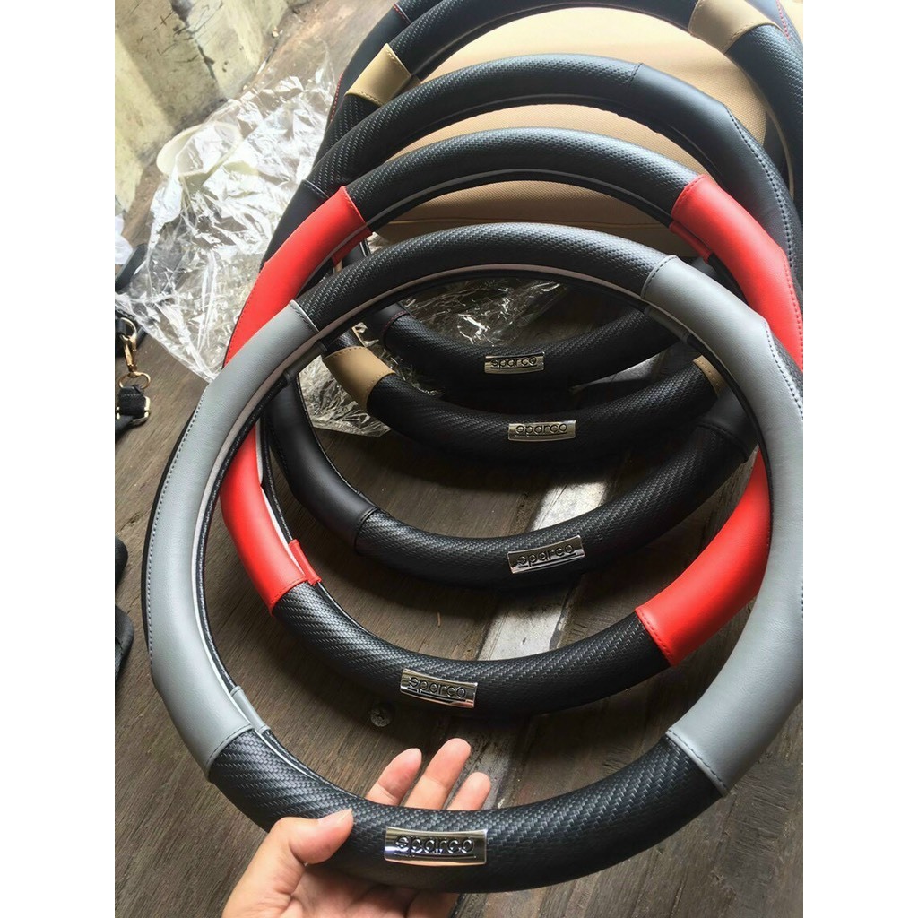 ( hàng mới về ) bọc vô lăng spaco carbon - bao tay lái ô tô hàng đẹp size chung 38